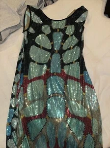 Miranda Konstantinidou Racerback Neu mit Etikett leichtes Pailletten Minikleid XS-M Tank 2-4 - Bild 1 von 9