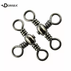 50/100 pcs 3 Way Swivels Cross Line Fishing Barrel Swivels T-Turn Connectors Rig - Bild 1 von 27