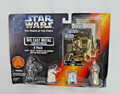 1995 Star Wars El Poder de la Fuerza Die Cast Metal Coleccionables Paquete de 4 Figuras Foto 1 de 2