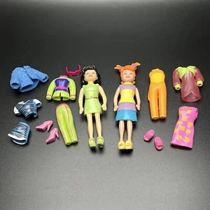 2000s Mattel Polly Pocket Lot 2 Dolls, Clothing & Accessories Leopard Cat Kitty - Picture 1 of 6
