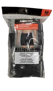 Kirkland Signature Mens 4 Pack Boxer Shorts Black/Grey In 4 Sizes New - Picture 1 of 9