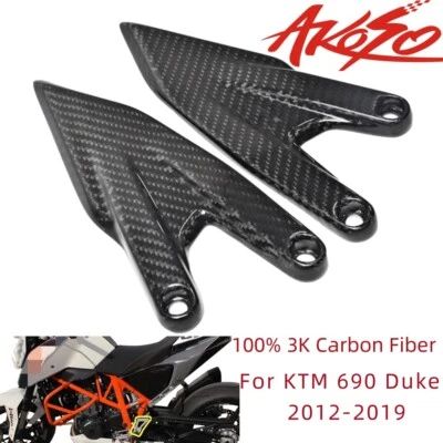 Protector de estriba de placa de talón Duke 2012-2019 fibra de carbono real para KTM 690 Foto 1 de 4
