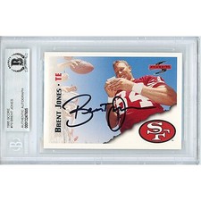 SF 49ers Brent Jones Signed 1995 Score Football Card Beckett Authentic Auto Slab