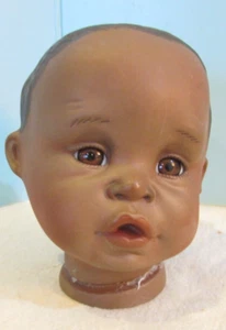 VINTAGE PORCELAIN/CERAMIC HEAD PARTS 4" AFRICAN AMERICAN - Picture 1 of 5