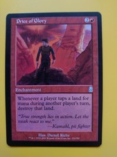 MTG Card. Price of Glory. Odyssey Enchantment. Smallark on front as pics
