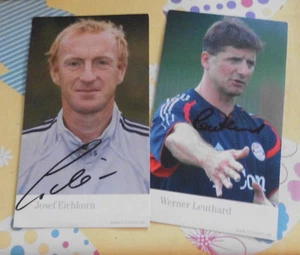 2 tarjetas de autógrafo Josef Eichkorn y Werner Leonhard Bayern Munich Telecom - Imagen 1 de 2