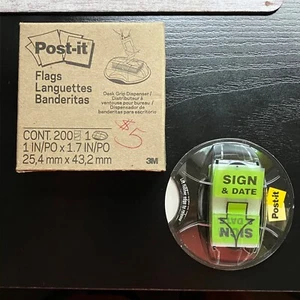 Post-it Flags Desk Grip Dispenser with Sign & Date Flags Post it Brand 3M - Picture 1 of 4