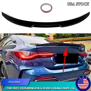 For 2021-2025 Bmw G26 430i Gran Coupe i4 Gloss Black M4 Style Rear Trunk Spoiler - Picture 1 of 16
