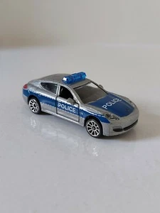 Diecast Majorette Porsche Panamera Police Car No.209B - Silver & Blue - Picture 1 of 12