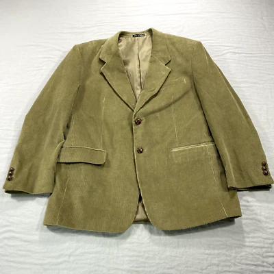 VTG Monsieur Adolfo Corduroy Blazer Mens 46R Brown 2-Button Sport Coat Jacket - Image 1 of 4