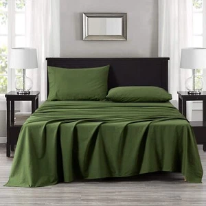 Chezmoi Collection 4-Piece Luxury Soft Breathable Washed Cotton Bed Sheet Set - Picture 1 of 15