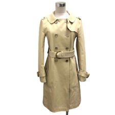 Coach Trench Coat Spring Belted Round Collar Knee Length Solid Color Long Used