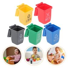 Miniature Trash Can Set for Playtime - 5pc Vehicle Garbage Bin Toy
