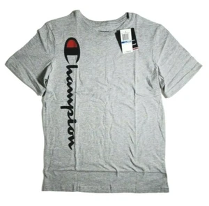 Champion Boys Logo-Print Casual Active Wear T-shirt Oxford Heather Size X-large  - Picture 1 of 3