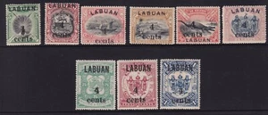 1904 North Borneo/Labuan, Sg 129/137 conjunto de 9 montados como nuevos - Imagen 1 de 2