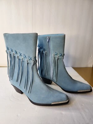 Botines Oak Tree Farms pasarela gamuza cuero flecos borla Foto 1 de 4