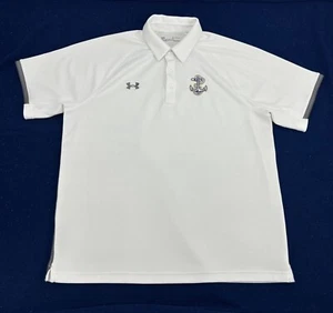 USNA Midshipmen Shirt Men's XL White Under Armour Short Sleeve Polo US Navy - Picture 1 of 9