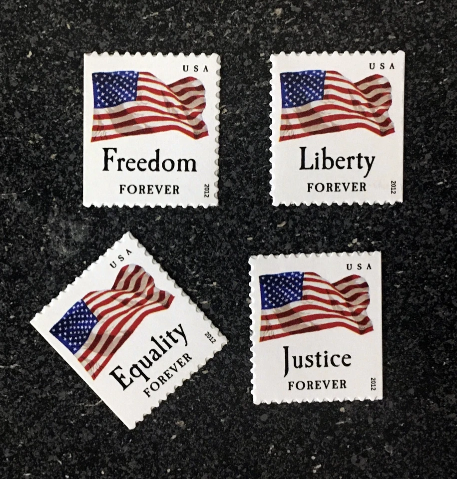 2012USA #4673-4676a Forever Four Flags Set of 4 Singles From Booklet of 10  mint - Image 1 of 1