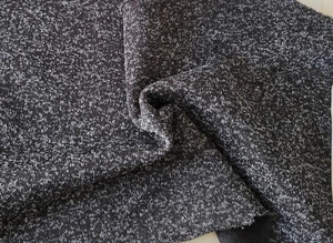 Heather Black Fleece Knit Fabric by the Yard Heavy Weight 300GSM 7/24 - Picture 1 of 4