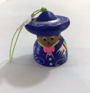 De colección Pintado a Mano Playa del Carmen CHARRO CHICO Miniatura Campana Adorno Nuevo Con Etiquetas - Imagen 1 de 8