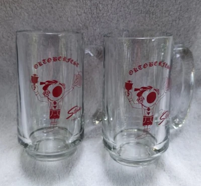 2/Dos vasos de cerveza vintage Stowe Vermont Oktoberfest 5 1/2 pulgadas tazas/piedras Foto 1 de 4