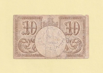CIUDAD CROACIA DE SPLIT 10 HELERA 1919 F++ Billetes locales (Yugoslavia Notgeld) Foto 1 de 2