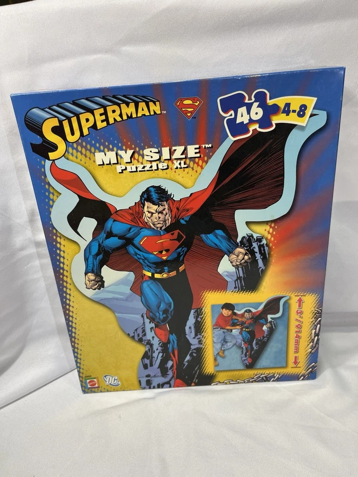 "Rompecabezas Superman My Size XL 2005 Mattel DC NUEVO sellado de fábrica 3 pies 36""" Foto 1 de 4