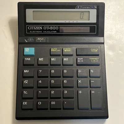 Citizen CT-600 Calculator 10 Digit Check Correct Solar Vintage - Image 1 of 2