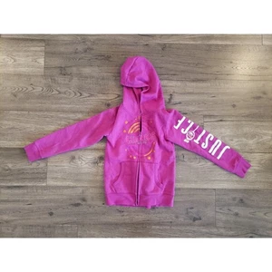 Pink Hooded Sweat Shirt Girls Hoodie Kids Medium 10 Charms Grape Lollipop Zip Up - Picture 1 of 6