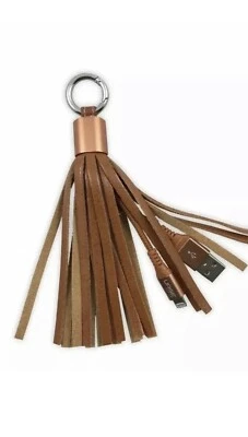 Urge Basics Tan USB Tassel Charm Keychain Charger, All iPhones Over 5 Series - Image 1 of 3