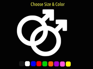 Símbolo Masculino Orgullo Gay LGBTQ Apoyo Vinilo Ventana Pared Pegatina ELIGE TALLA COLOR - Imagen 1 de 2