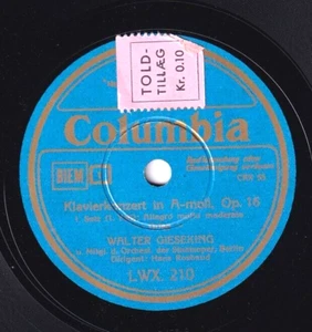 Gieseking+Rosbaud. Grieg (Piano concerto; Lyric pieces). Col LWX 210-3 (4) NM(-) - Picture 1 of 2