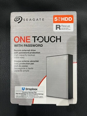 SEAGATE One Touch 5TB External Hard Drive With Password - Silver -Sealed BNIB - Image 1 of 2