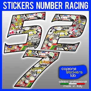 Racing Sticker Bomb Motorcycle Car 15 CM - Picture 1 of 12