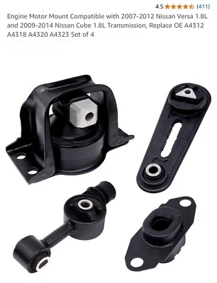 Крепление двигателя и коробки передач для 07–12 Nissan Versa 1,8 л 2009–14 куб 1,8 л - Изображение 1 из 4