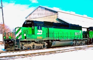 ORIGINAL KODACHROME SLIDE BURLINGTON NORTHERN SD40-2 #8017 KANSAS CITY 20.01.98 - Bild 1 von 1