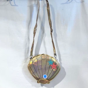 Sleepyville Critters Adjustable crossbody/shoulder Shiny Gold Shell Design Purse - Picture 1 of 5