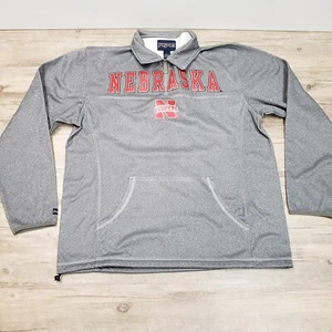 Nebraska Cornhuskers Jansport Sweat Shirt Mens L Quarter Zip Pullover Gray - Picture 1 of 7