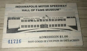Indianapolis Motor Speedway HOF Hall of Fame Museum Pass Ticket Stub Badge $1 FV - Picture 1 of 2