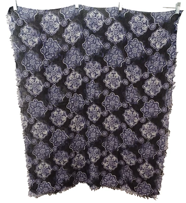 Nordstrom Para Mujer Azul Modal Mezcla de Lana Bufanda Envolvente Mantón Flecos Suave Sedoso NUEVO Foto 1 de 4