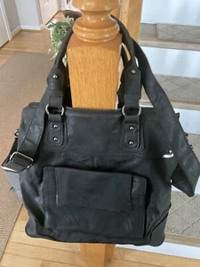 Naturalizer Black Leather Large Crossbody Handbag - Picture 1 of 9