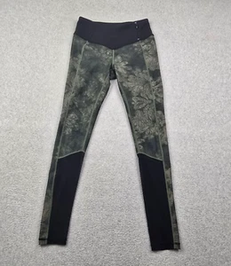 Calia by Carrie Underwood Leggings Womens S Green Camo Floral Black Mesh Panel - Picture 1 of 16