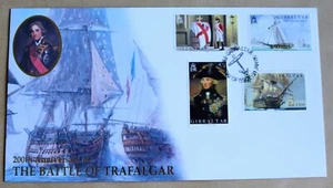 BATTLE OF TRAFALGAR 200TH ANNIVERSARY 2005 BUCKINGHAM GIBRALTAR FDC - Picture 1 of 2