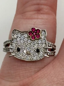Sanrio Hello Kitty Sterlingsilber Diamonique CZ Ring Größe 6 - Bild 1 von 17