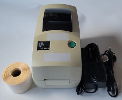 Zebra TLP2824 Thermal Label Network only Printer Charger  1000 2x1" Labels 73 - Image 1 of 4