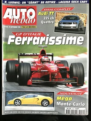 AUTO HEBDO 16/09/1998; GP d'Italie; Ferrari/ Essai complet Audi TT 225 Ch Quattr - Photo 1/2