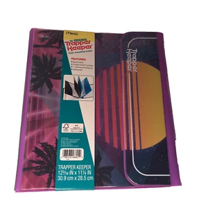 Clip de carpeta Mead Trapper Keeper escuela púrpura puesta de sol ~ 12x11 - Imagen 1 de 9