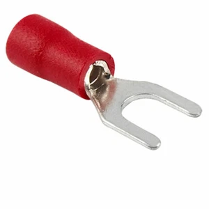10 x 4mm Fork Pre Insulated Fork Terminal Wiring Connector - Picture 1 of 4