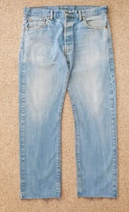 Levi's 501 Men's Light Blue Wash Straight Leg Regular Fit Cut Hems 36x29 - Picture 1 of 14