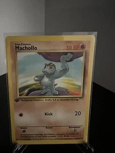 1st Edition Machop (Machollo) 52/102 German Base Set Pokemon Card - Picture 1 of 2